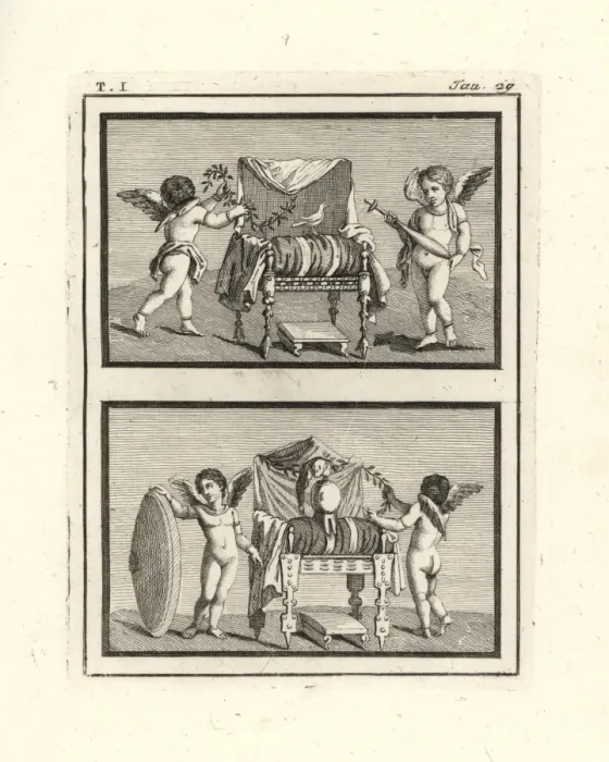 Framed Print : Two seats for Venus and Mars found in Resina in 1748 Framed Print : Two seats for Venus and Mars found in Resina in 1748