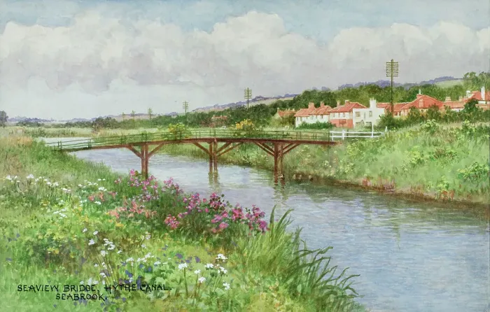 Framed Print : Seaview Bridge, Hythe Canal, Seabrook, Kent Framed Print : Seaview Bridge, Hythe Canal, Seabrook, Kent