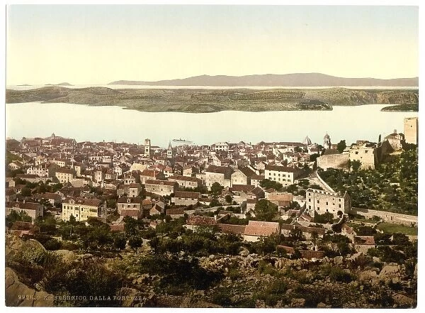 Sebenico, from the fort, Dalmatia, Austro-Hungary