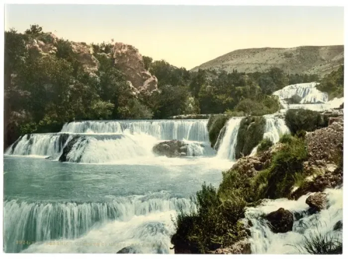 Framed Print : Sebenico, middle falls of the Kerka, Dalmatia, Austro-Hungar Framed Print : Sebenico, middle falls of the Kerka, Dalmatia, Austro-Hungar