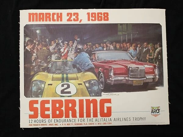 Sebring 23 March 1968 colour lithograph by Michael Turner