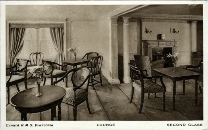 Framed Print : Second Class Lounge, Cunard RMS Franconia Framed Print : Second Class Lounge, Cunard RMS Franconia