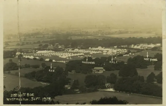 Framed Print : Second Infantry Brigade, Westmeston, Brighton, Lewes, Sussex, England. Date: 1928 Framed Print : Second Infantry Brigade, Westmeston, Brighton, Lewes, Sussex, England. Date: 1928