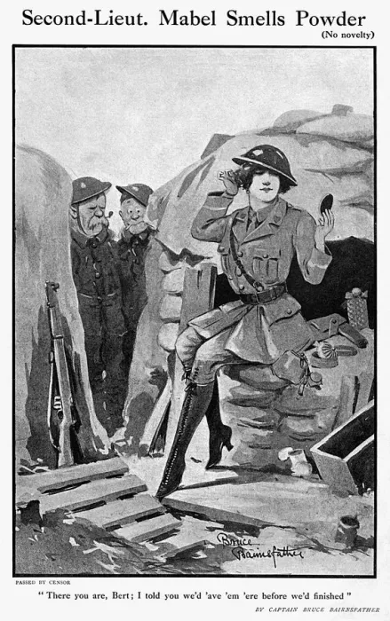Framed Print : Second-Lieut. Mabel, by Bairnsfather Framed Print : Second-Lieut. Mabel, by Bairnsfather