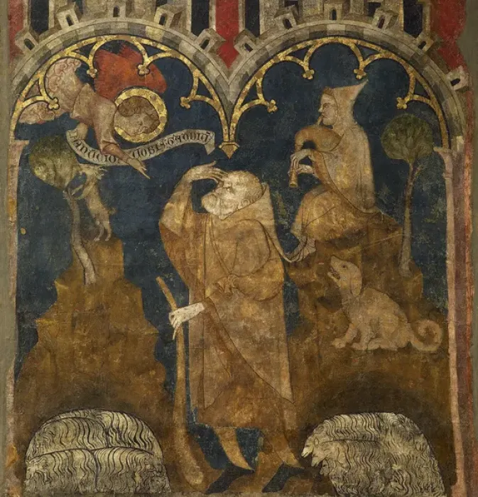 Framed Print : Second Master of Olite (14th century). The Annunciation to t Framed Print : Second Master of Olite (14th century). The Annunciation to t
