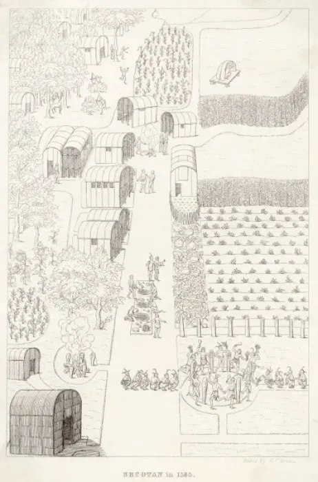 Framed Print : Secotan Village 1585 Framed Print : Secotan Village 1585