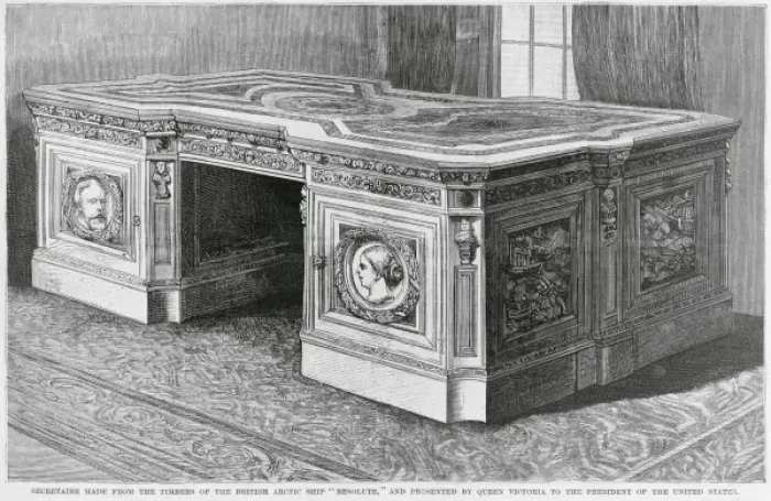 Framed Print : Secretaire made from the timbers of the British Arctic ship Framed Print : Secretaire made from the timbers of the British Arctic ship
