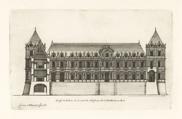 Framed Print : Section of the courtyard of the Chateau de Colombieres, Brie Framed Print : Section of the courtyard of the Chateau de Colombieres, Brie
