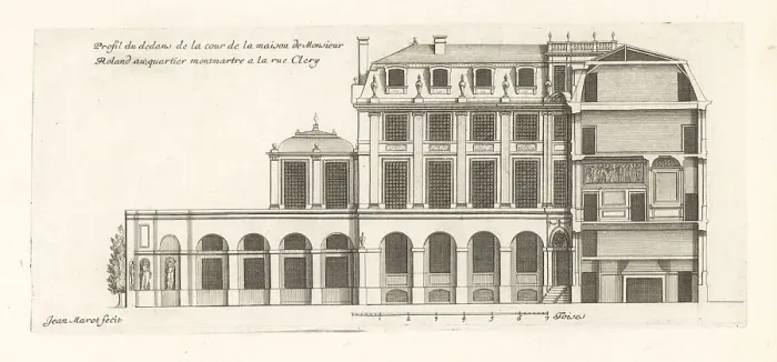 Framed Print : Section of the courtyard in Mr Roland's house, Paris Framed Print : Section of the courtyard in Mr Roland's house, Paris