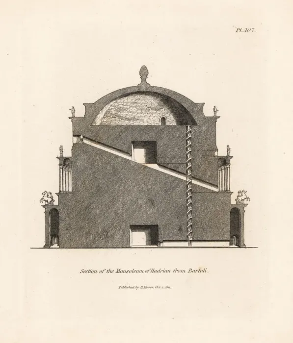 Framed Print : Section through the Mausoleum of Hadrian in Framed Print : Section through the Mausoleum of Hadrian in