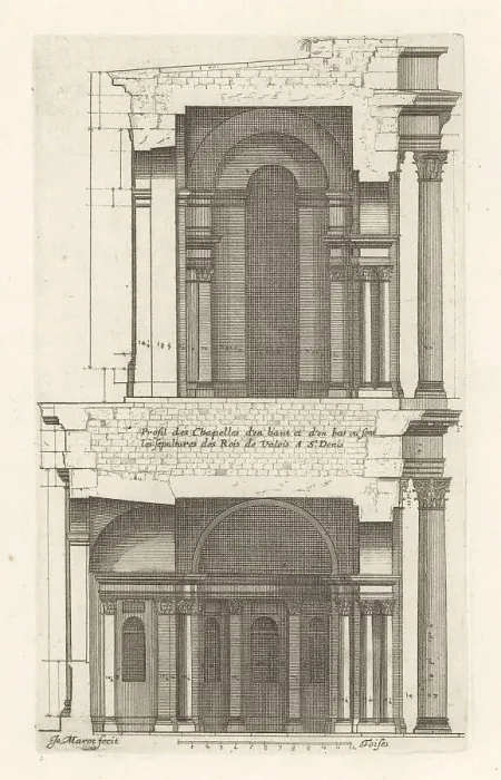 Framed Print : Section through the Valois Mausoleum at the Basilica of St Denis Framed Print : Section through the Valois Mausoleum at the Basilica of St Denis