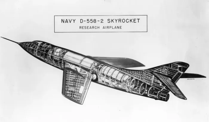 Framed Print : Sectional drawing of the Douglas D-558-2 Skyrocket Framed Print : Sectional drawing of the Douglas D-558-2 Skyrocket