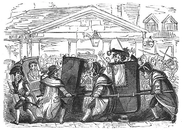 Sedan chair crash, c.1820