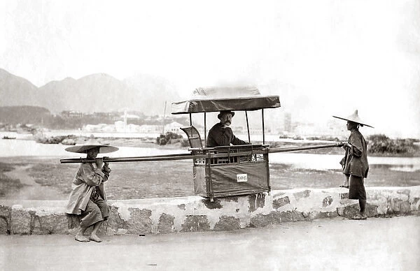 Sedan Chair, Hong Kong circa 1890