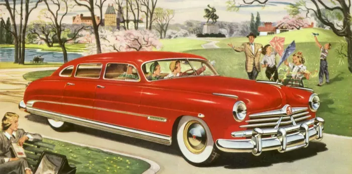 Framed Print : Sedan in a Park Date: 1950 Framed Print : Sedan in a Park Date: 1950