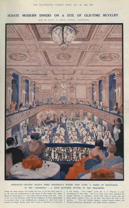 Framed Print : Sedate modern diners, the Trocadero by Chesley Bonestell Framed Print : Sedate modern diners, the Trocadero by Chesley Bonestell