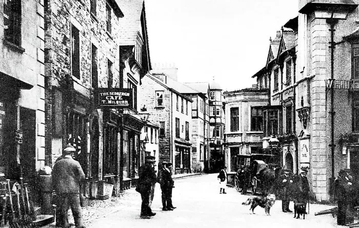 Framed Print : Sedbergh Market Place early 1900s Framed Print : Sedbergh Market Place early 1900s