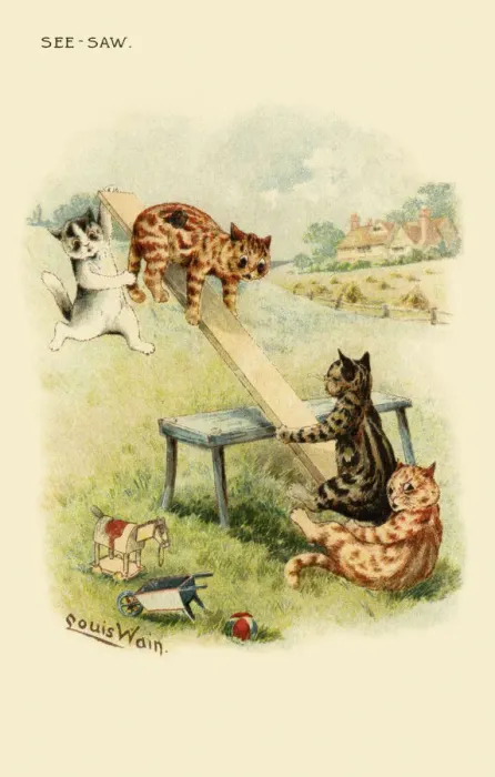Framed Print : See-Saw. Hilarious illustration of the traditional nursery rhyme. Date: circa 1900 Framed Print : See-Saw. Hilarious illustration of the traditional nursery rhyme. Date: circa 1900