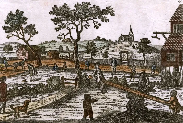 Framed Print : SEE-SAW / EARLY 18C Framed Print : SEE-SAW / EARLY 18C