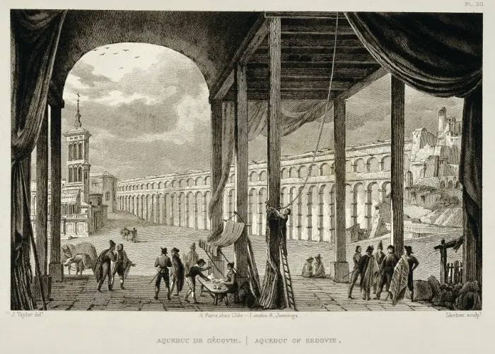 Framed Print : Segovia. The Acqueduct, 19th c. Engraving. SPAIN Framed Print : Segovia. The Acqueduct, 19th c. Engraving. SPAIN