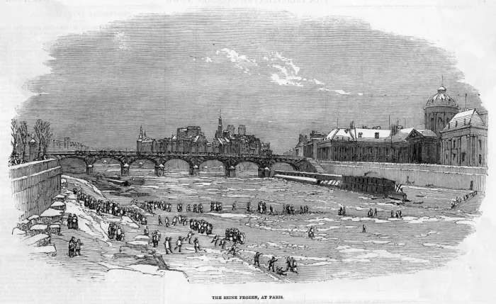 Framed Print : Seine Frozen 1854 Framed Print : Seine Frozen 1854