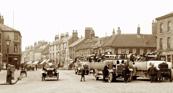 Framed Print : Selby Market Place early 1900's Framed Print : Selby Market Place early 1900's