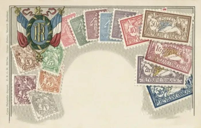 Framed Print : Selection of French Stamps Framed Print : Selection of French Stamps