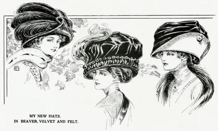 Framed Print : Selection of hats 1909 Framed Print : Selection of hats 1909