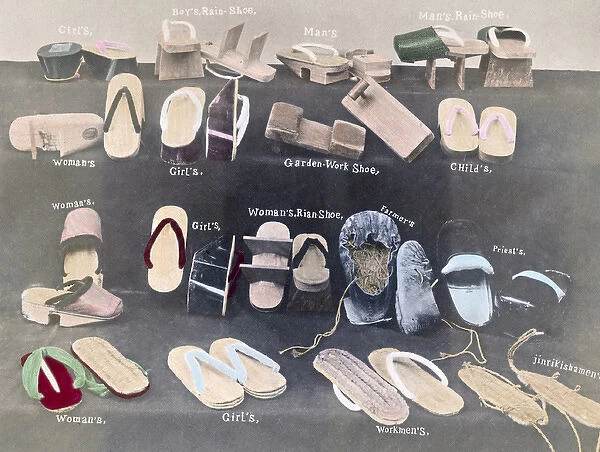 Selection of Japanese shoe types circa 1890s