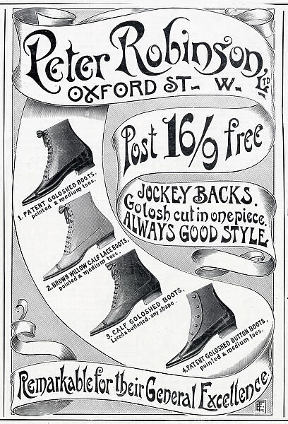 A selection of Victorian laced or buttoned pointed boots. 1901