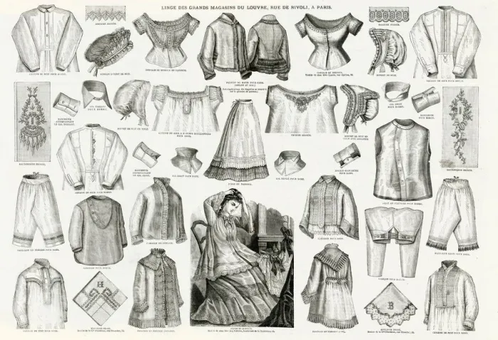 Framed Print : Selection of Victorian womens fashion 1875 Framed Print : Selection of Victorian womens fashion 1875