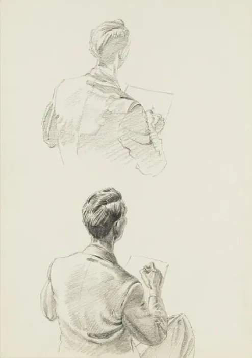 Framed Print : Self portrait studies by Raymond Sheppard Framed Print : Self portrait studies by Raymond Sheppard