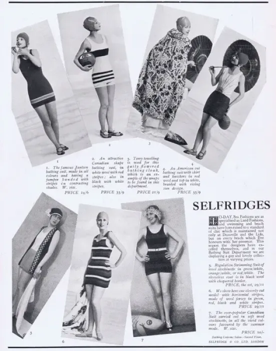 Framed Print : Selfridges Bathings Outfits Advert, 1927 Framed Print : Selfridges Bathings Outfits Advert, 1927