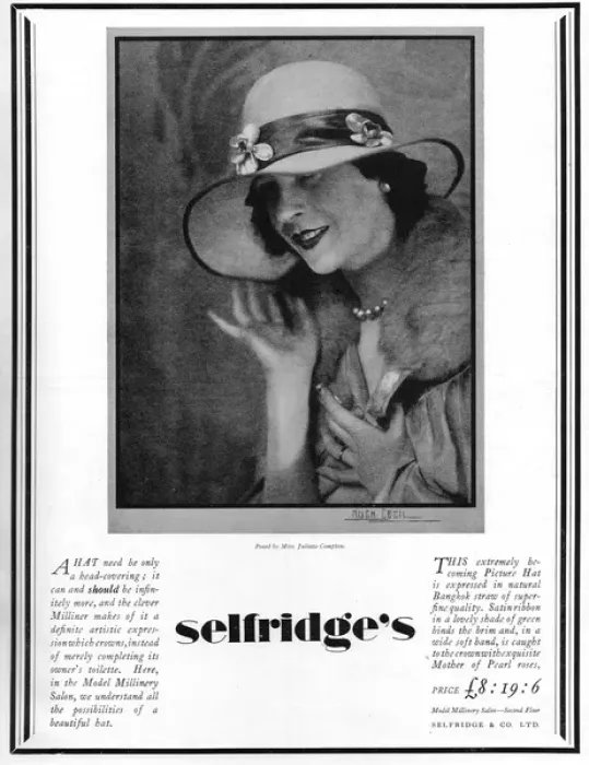 Framed Print : Selfridges Hat Advert, 1927 Framed Print : Selfridges Hat Advert, 1927
