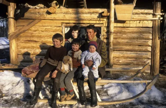 Framed Print : Selkup Family - Minority of the Siberian North Framed Print : Selkup Family - Minority of the Siberian North