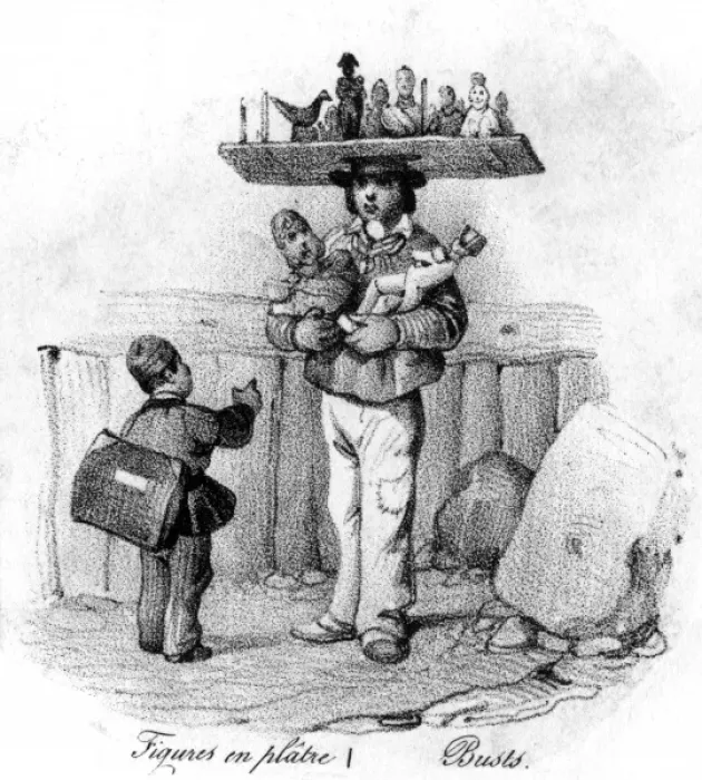 Framed Print : Seller of plaster figurines Framed Print : Seller of plaster figurines