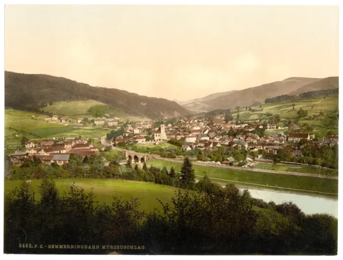 Framed Print : Semmering Railway, Murzzschlag (i. e. Murrzzuschlag), Styria Framed Print : Semmering Railway, Murzzschlag (i. e. Murrzzuschlag), Styria