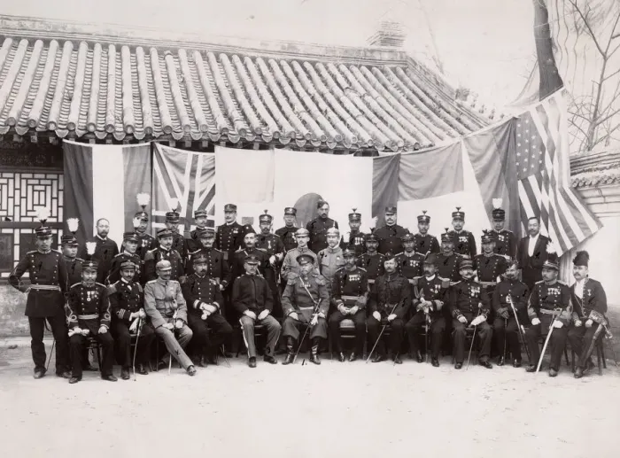 Framed Print : Senior officers, foreign powers, Peking, Beijing, China, Boxer era Framed Print : Senior officers, foreign powers, Peking, Beijing, China, Boxer era