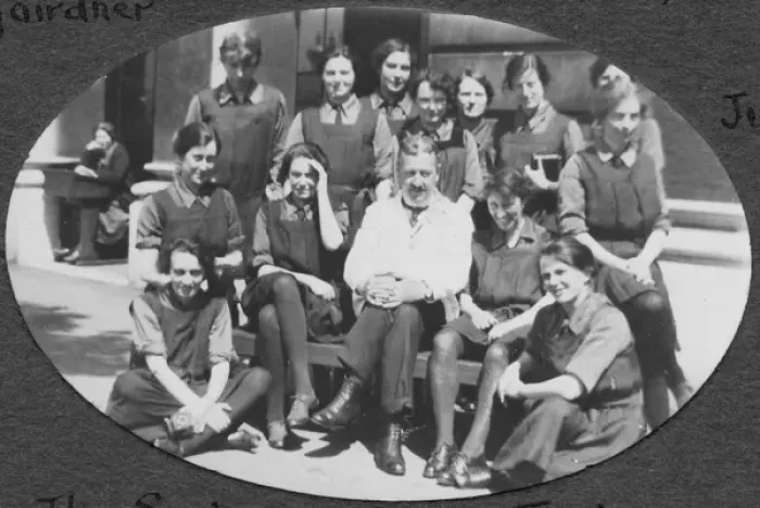 Framed Print : The Seniors with Mr Timberg - June 1921 Framed Print : The Seniors with Mr Timberg - June 1921
