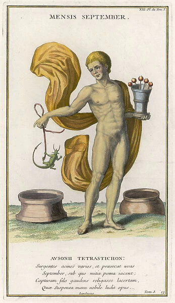 September C18Th. This month is shown as a man holding fruit