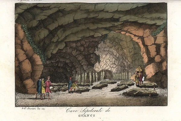 Sepulchral cave with mummies of the Guanche