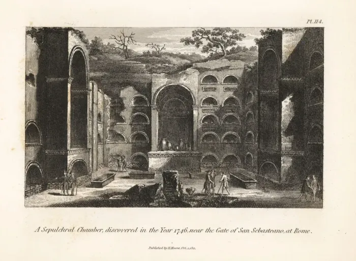 Framed Print : Sepulchral chamber discovered in 1746 near Framed Print : Sepulchral chamber discovered in 1746 near