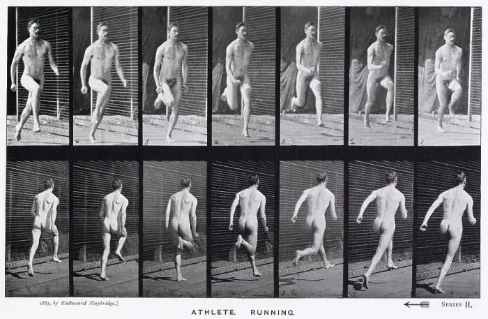 Framed Print : Two sequences of an athlete running. Date: 1887 Framed Print : Two sequences of an athlete running. Date: 1887