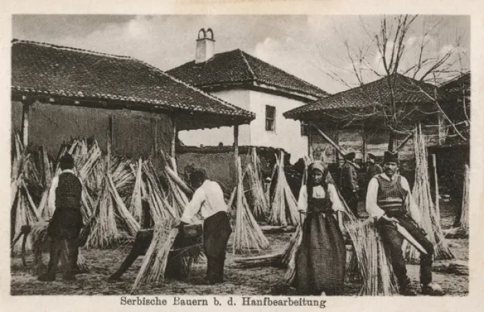 Framed Print : Serbian Hemp workers Framed Print : Serbian Hemp workers