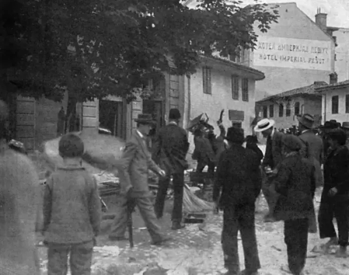 Framed Print : Serbian houses attacked Framed Print : Serbian houses attacked