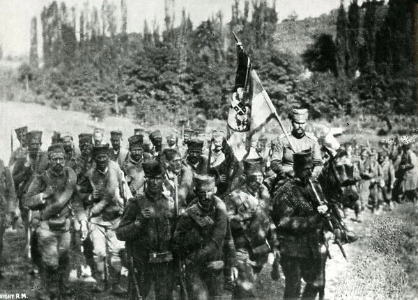 Serbian infantry, Battle of Drina, Serbia, WW1