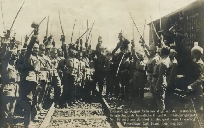 Framed Print : Serbian Infantry in Budapest Framed Print : Serbian Infantry in Budapest