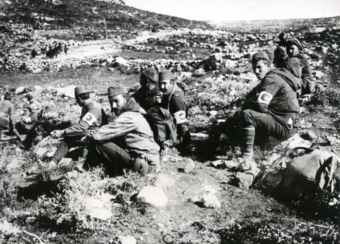 Framed Print : Serbian Red Crescent troops resting, Serbia, WW1 Framed Print : Serbian Red Crescent troops resting, Serbia, WW1