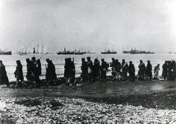 Serbian troops in retreat, WW1
