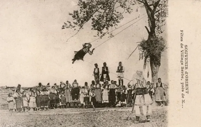 Framed Print : Serbian Villagers celebrate a traditional festival day Framed Print : Serbian Villagers celebrate a traditional festival day